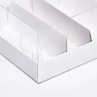 Кондитерская коробка складная под 5 эклеров, белая, 22&times;13.5&times;7 см