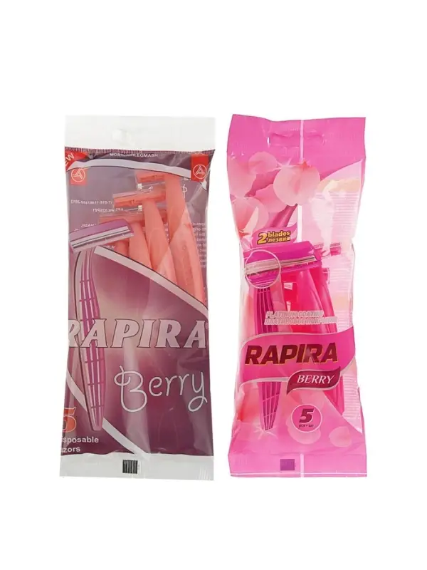 Бритвенные станки одноразовые Rapira Berry, 2 лезвия, 5 шт.