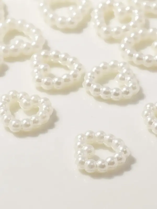 Бусина из пластика &laquo;Сердце&raquo;, 12&times;12 мм, набор 50 шт., белая