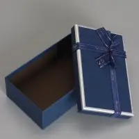 Набор подарочных коробок 3 в 1 прямоугольные с бантом, ночной синий, 23&times;16&times;9.5; 21&times;14&times;8; 19&times;12&times;6.5 см