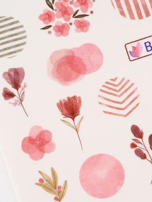 Слайдеры для ногтей «Цветочки и листочки», красные, розовые Слайдеры для ногтей «Цветочки и листочки», красные, розовые