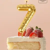Свеча для торта Цифра &laquo;7&raquo;, звёздочки