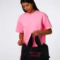 Сумка спортивная TEXTURA на молнии с подкладкой, длинный ремень, маленький размер, чёрная