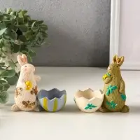 Сувенир полистоун подставка "Зайчики пасхальные" набор 2 шт 5,3х10х10 см Сувенир полистоун подставка "Зайчики пасхальные" набор 2 шт 5,3х10х10 см