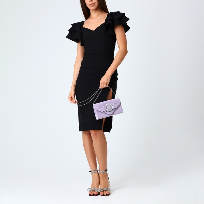 Сумка-клатч на магните, цвет фиолетовый