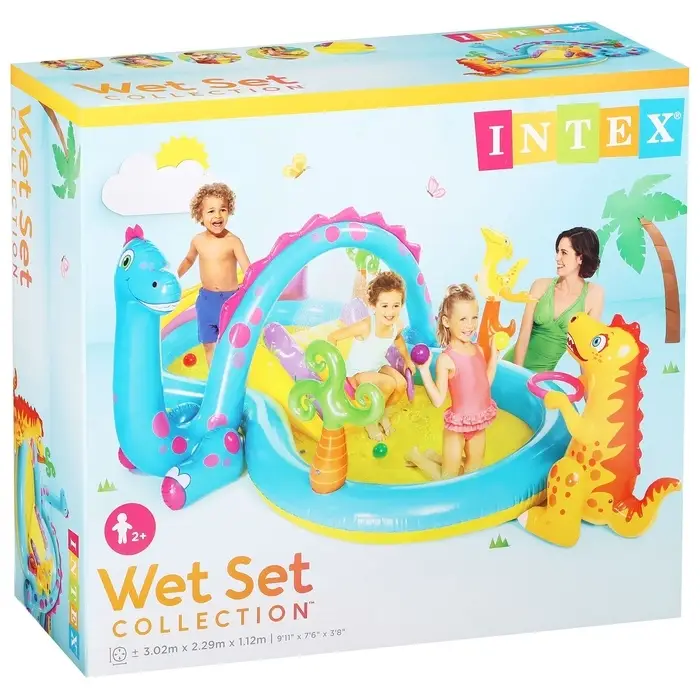 Игровой центр &laquo;Динозавр&raquo;, с распылителем, 302&times;229&times;112 см, от 2 лет, 57135NP INTEX