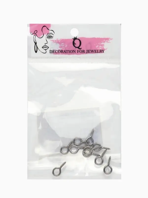 Штифт винтовой для кулона СМ-936, (набор 10 шт.) 1.4&times;0.7&times;0.15 см, цвет серебро