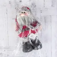 Игрушка мягкая &laquo;Дед Мороз в шубке - длинные ножки&raquo; стоит, 17&times;56 см, серо-красный