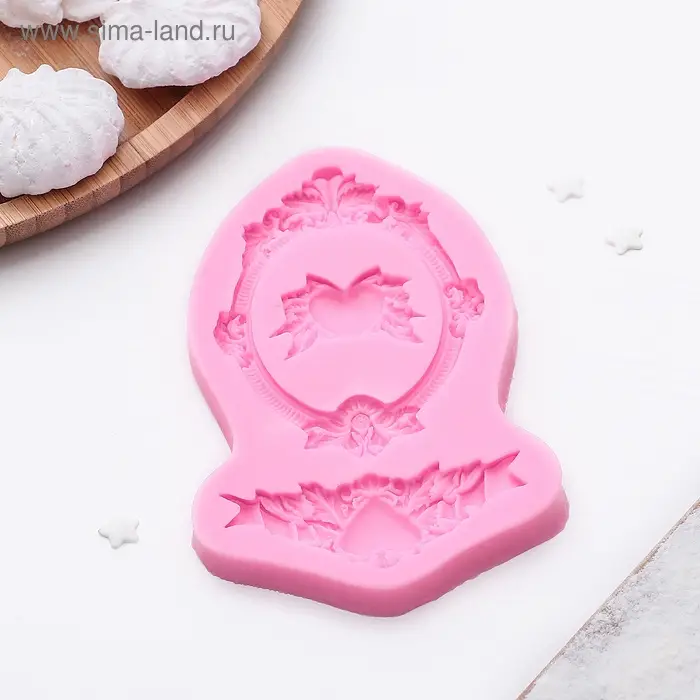 Молд «Сердца, рамка, лепнина», силикон, 12,5×8,2×1,1 см, цвет МИКС