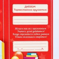 Диплом выпусника "Об окончании 1 го класса", 19х11х0,9 см, набор 5 шт Диплом выпусника "Об окончании 1 го класса", 19х11х0,9 см, набор 5 шт