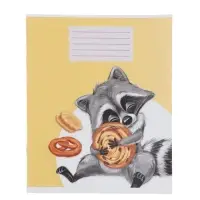 Комплект тетрадей из 10 штук, 18 листов в клетку Calligrata "Еноты", обложка мелованный картон, ВД-лак, блок офсет, 5 видов по 2 штуки