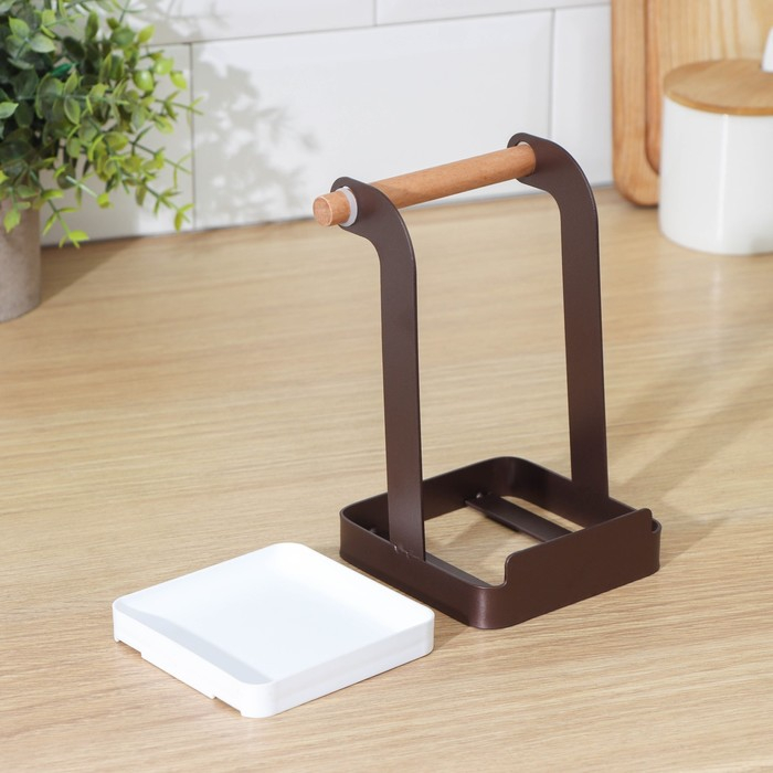 Подставка под ложку Доляна «Лофт», цвет коричневый Подставка под ложку Доляна «Лофт», цвет коричневый