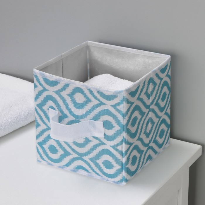 Короб для хранения Доляна «Лагуна», 19×19×19 см, цвет бирюзовый