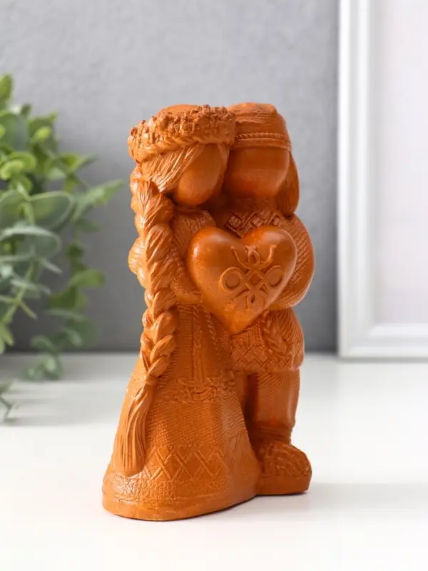 Фигура «Оберег неразлучники», 14×8×5.5 см, красная глина Фигура «Оберег неразлучники», 14×8×5.5 см, красная глина