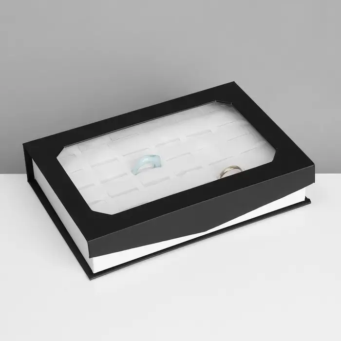 Подставка для украшений «Дорожная» 36 мест,18.5×13×4 см, чёрно-белая Подставка для украшений «Дорожная» 36 мест,18.5×13×4 см, чёрно-белая