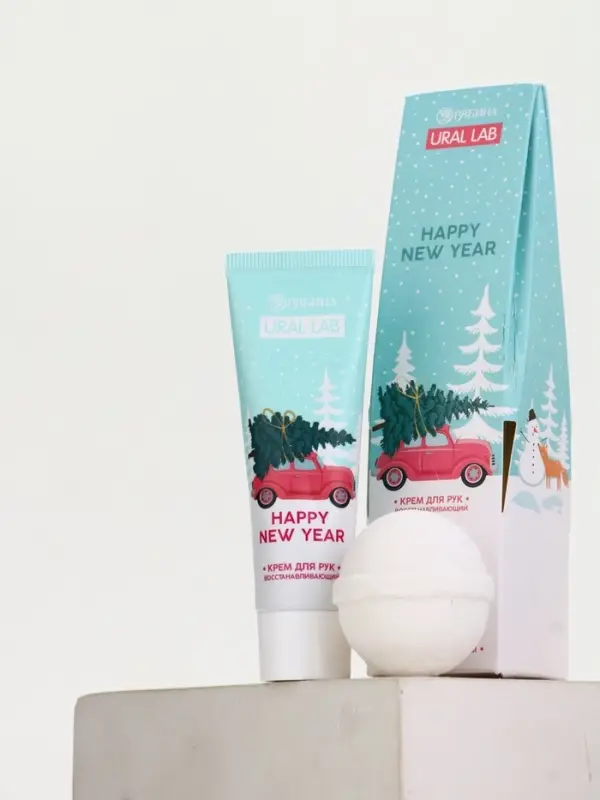 URAL LAB Розовый НГ Happy New Year, крем для рук и бомбочка для ванны URAL LAB Розовый НГ Happy New Year, крем для рук и бомбочка для ванны