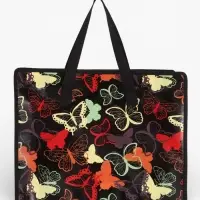 Сумка хоз Бабочки, 40*15*30, отдел на молнии, черный