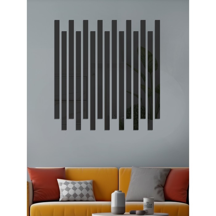 Наклейки интерьерные Наклейки интерьерные "Линии", зеркальные, декор настенный, набор 20 шт, 30 х 3 см