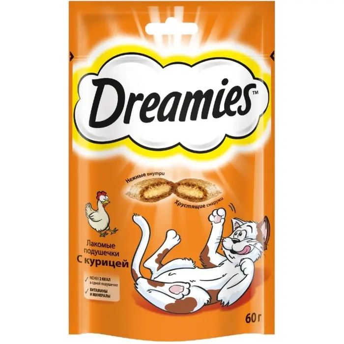 Лакомство Dreamies для кошек, курица, 60 г Лакомство Dreamies для кошек, курица, 60 г