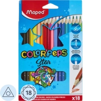 Карандаши цветные Maped COLOR'PEPS STAR трехгранные,дерево,18цв/наб,183218