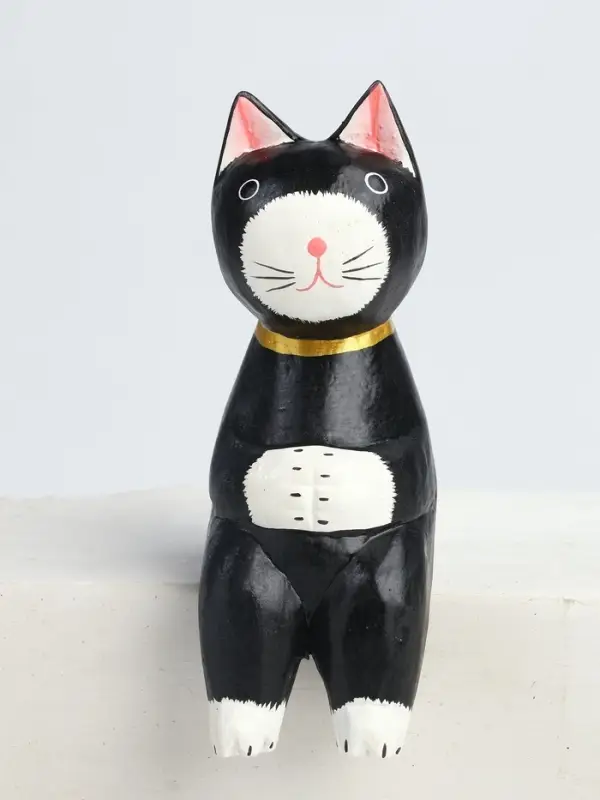 Сувенир &laquo;Кот сидячий&raquo;, 5&times;6&times;15 см, дерево, чёрный