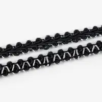 Тесьма декоративная &laquo;Шанель&raquo;, 8 мм, 10&plusmn;1 м, чёрная с серебряной нитью