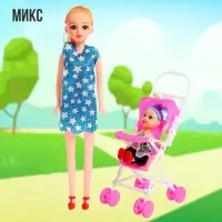 Кукла-модель &laquo;Мама с дочкой&raquo; с коляской, МИКС