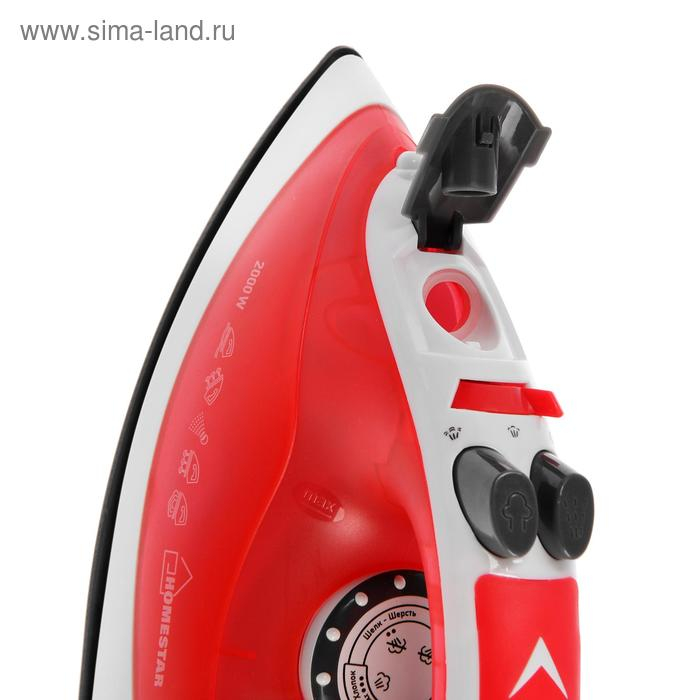 Утюг HOMESTAR HS-4003, 2000 Вт, керамическая подошва, 200 мл, бело-красный