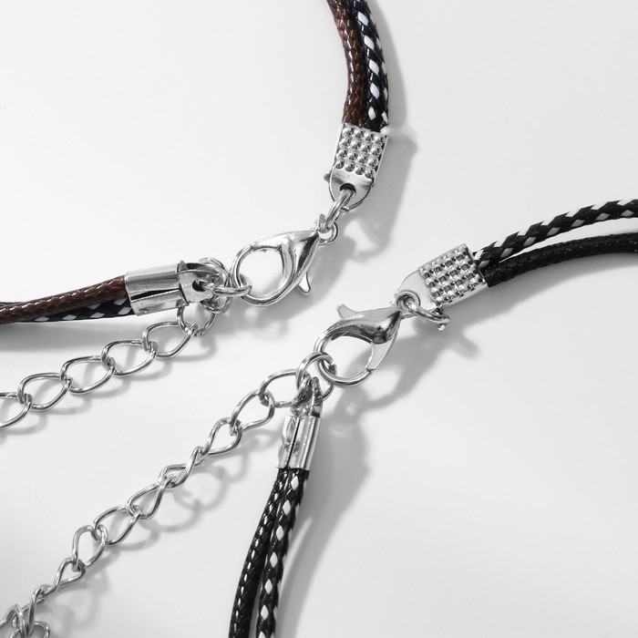 Браслеты «Неразлучники» best friends, цвет чёрно-коричневый, L=19 см