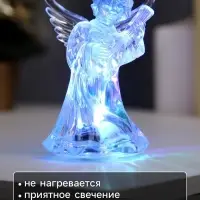 Ёлочная игрушка &laquo;Ангел&raquo;, 9 см, от батареек LR1133&times;3, свечение мульти (RGB)
