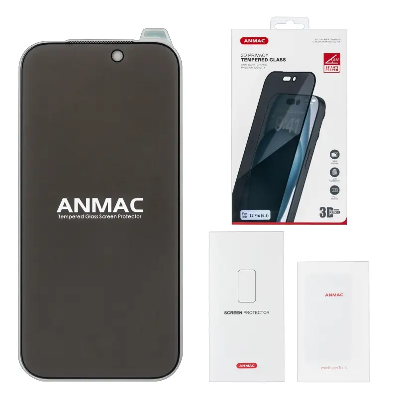 Защитное стекло для iPhone 17 Pro ANMAC 3D Privacy с сеточкой Арт. 1137557