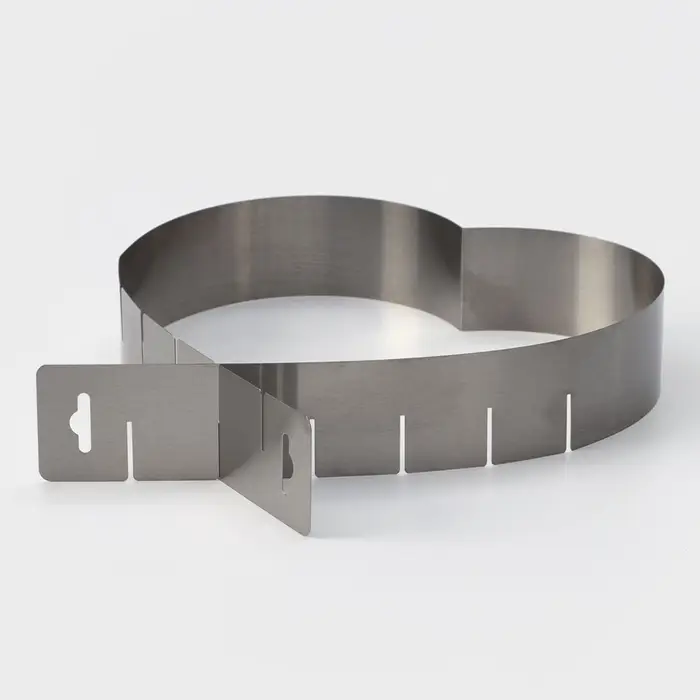 Форма для выкладки и выпечки с регулировкой размера &laquo;Сердце&raquo;, 14.5-26.5 см, серебристая