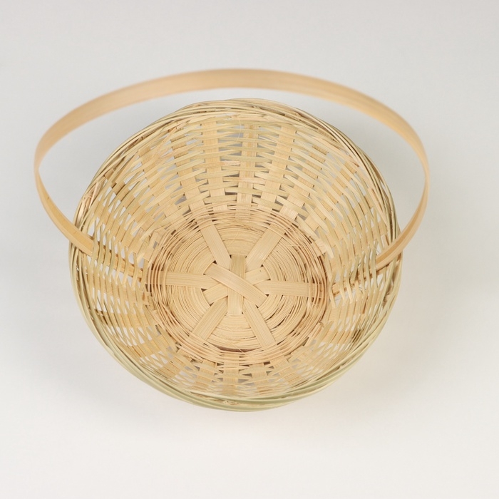 Корзина плетёная, бамбук, натуральный цвет, низкая Корзина плетёная, бамбук, натуральный цвет, низкая