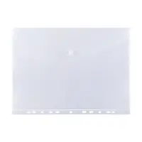 Папка-конверт на кнопке А4, 180 мкм, Calligrata Office, прозрачная, перфорация по длинной стороне, бесцветная