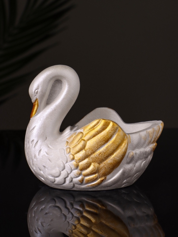 Кашпо Кашпо "Лебедь" 9х10х6 см, перламутр