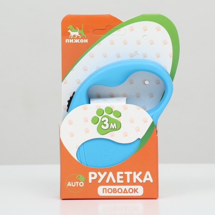 Рулетка  Рулетка "Следы", 3 м, до 10 кг, голубая