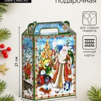 Подарочная коробка новогодняя &laquo;Экспресс&raquo; 14&times;6&times;21 см