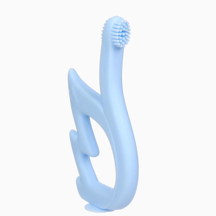 Прорезыватель силиконовый для зубов Крошка Я «Лебедь», щеточка, на присоске, голубой Прорезыватель силиконовый для зубов Крошка Я «Лебедь», щеточка, на присоске, голубой