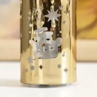 Светодиодная свеча, ночник LED RISALUX &laquo;Новый год&raquo;, от батареек, 3.8&times;3.8&times;7.5 см, МИКС