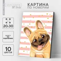 Картина по номерам на холсте с подрамником &laquo;Мопс&raquo;, 20&times;30 см