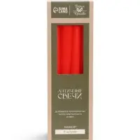 Свечи античные 2.2&times;25.5 см, набор 4 шт., красные