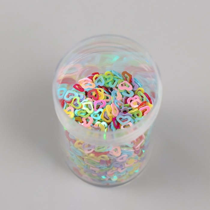 Блестки в баночке  Блестки в баночке "Звёздочки" 12 шт, сердечки