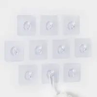 Крючки самоклеящиеся настенные прозрачные, 5.6&times;5.6 см, 10 шт.