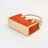 Сумка плетёная на застёжке из пандана, 30&times;10&times;35 см, бежево-оранжевая