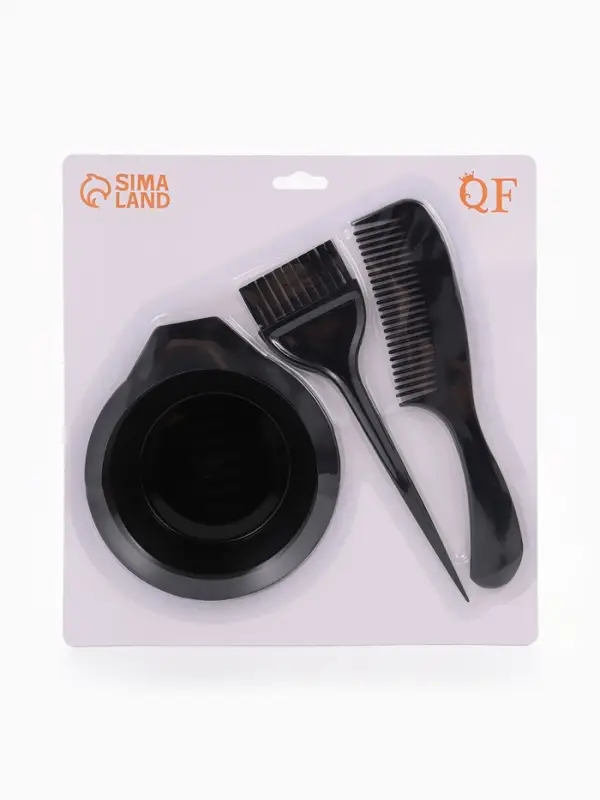 Набор для окрашивания, с чашей, 3 предмета, чёрный