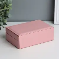 Шкатулка для украшений &laquo;Матовая гладь. Прямоугольная&raquo;, кожзам, розовая, 16&times;11.5&times;5.5 см