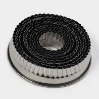 Формы для печенья Доляна &laquo;Волна&raquo;, набор 12 шт., d=3.5-10.5 см, h=3 см, нержавеющая сталь