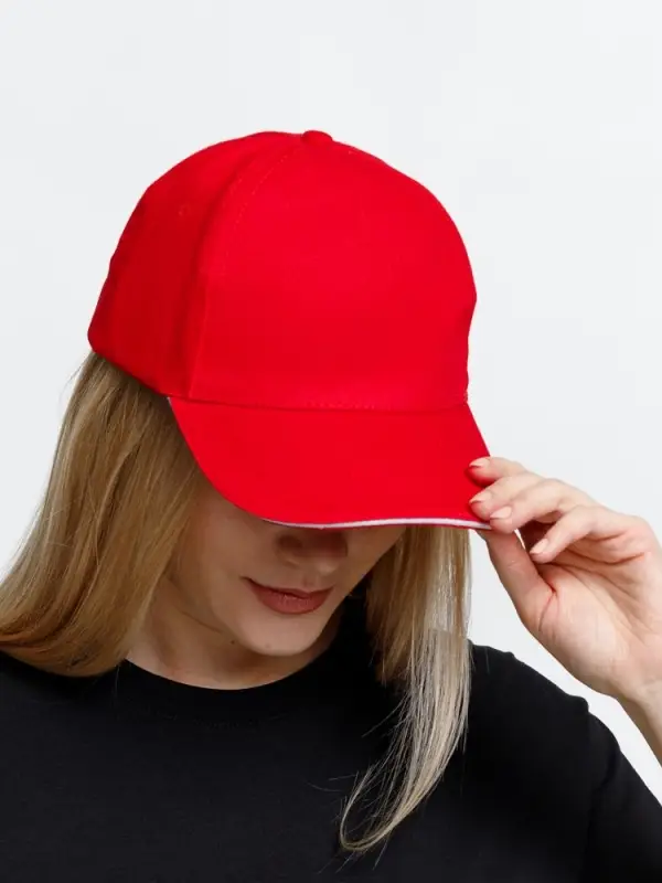 Бейсболка Long Beach, красная с белым Бейсболка Long Beach, красная с белым