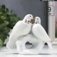 Фигурка керамика &laquo;2 голубя на камушке&raquo;, стразы, 9&times;10&times;3.7 см