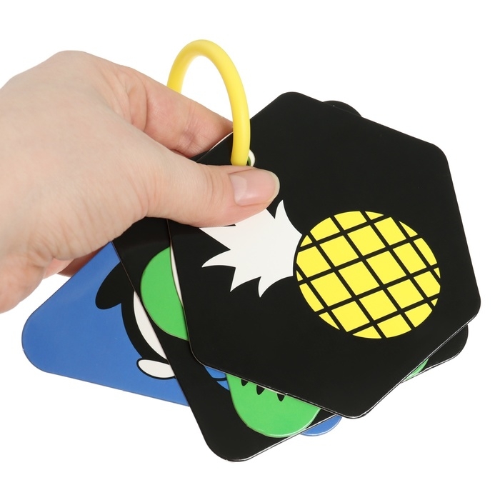 Развивающая игрушка по методике Г. Домана карточки на кольце  Развивающая игрушка по методике Г. Домана карточки на кольце "Цвета" 5шт, Крошка Я